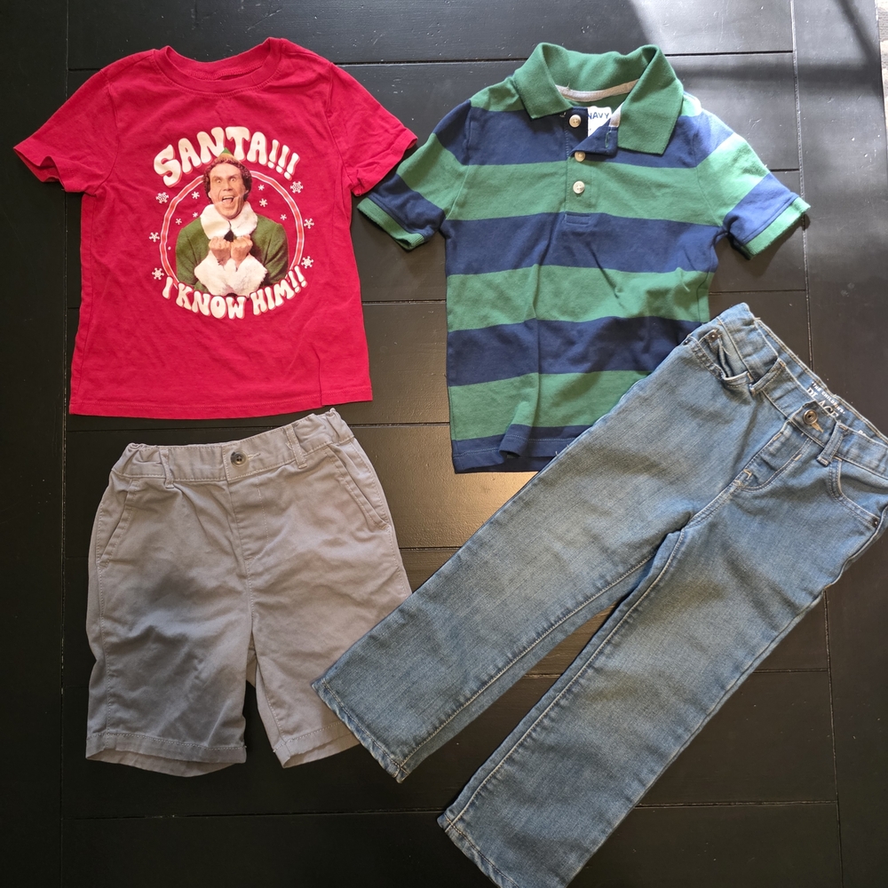 Lot Of 4 Pieces 4t Boys Clothes Short Sleeves Shorts Jeans Old Navy Children's
